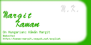 margit kaman business card