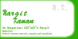 margit kaman business card